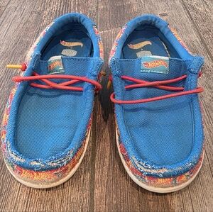 Two (2) Pair Toddler Size 9 Hey Dudes (Hot Wheels & Sharks)